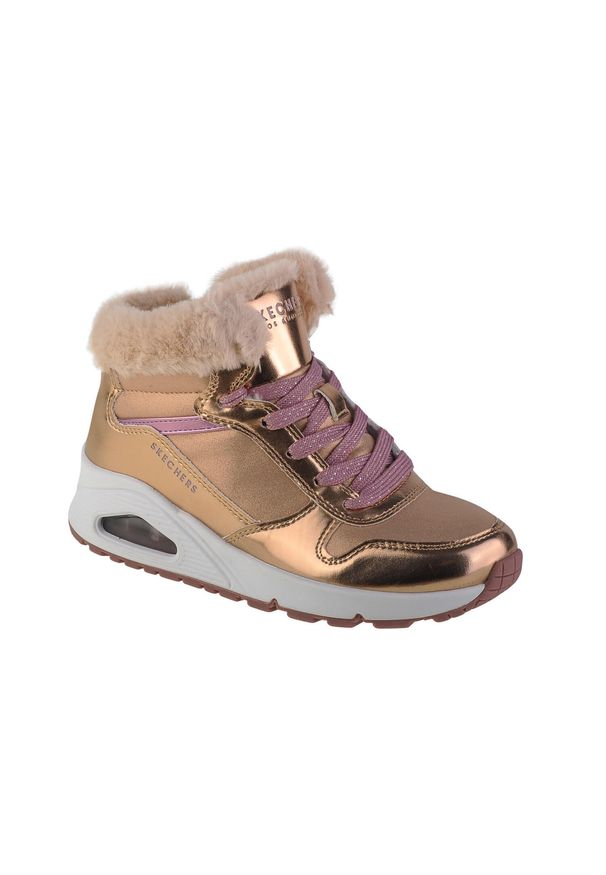 skechers - Buty do chodzenia dla dzieci Skechers Uno Cozy On Air. Okazja: na co dzień. Wysokość cholewki: za kostkę. Zapięcie: zamek, sznurówki. Kolor: żółty. Materiał: materiał, tkanina, syntetyk. Szerokość cholewki: normalna. Sport: turystyka piesza