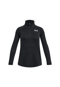 Longsleeve sportowy dziewczęcy Under Armour Tech Graphic 1/2 Zip - czarny. Kolor: czarny. Materiał: tkanina, poliester. Długość rękawa: długi rękaw. Styl: sportowy