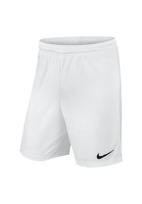 Nike - Męskie Spodenki Piłkarskie Park II Z Dzianiny. Kolor: biały. Materiał: dzianina. Sport: piłka nożna