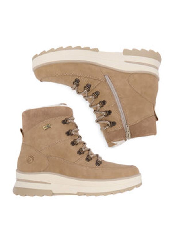 Remonte Trzewiki CEO-D2B74-20 Beżowy. Kolor: beżowy. Materiał: nubuk, skóra