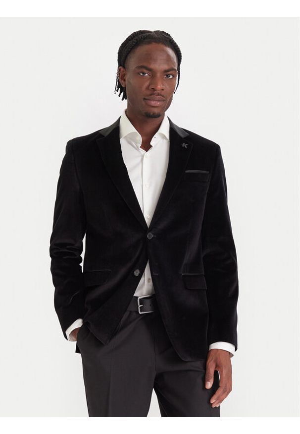 Karl Lagerfeld - KARL LAGERFELD Marynarka 155244 554000 Czarny. Typ kołnierza: dekolt w karo. Kolor: czarny. Materiał: bawełna