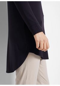 bonprix - Długi shirt z wiskozy, długi rękaw. Kolor: czarny. Materiał: wiskoza. Długość rękawa: długi rękaw. Długość: długie #3