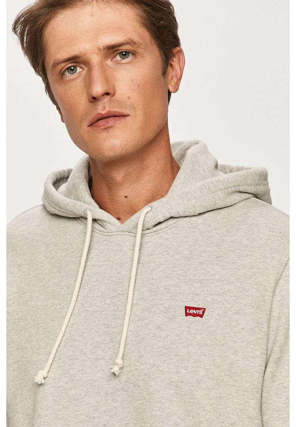 Levi's® - Levi's - Bluza. Okazja: na spotkanie biznesowe, na co dzień. Kolor: szary. Materiał: dzianina. Wzór: gładki. Styl: casual, biznesowy