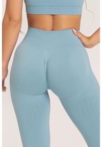 GYM GLAMOUR - Legginsy fitness damskie Gym Glamour push up 2.0. Kolor: niebieski. Sport: fitness