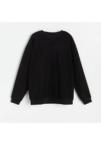 Reserved - Gładka bluza Basic - Czarny. Kolor: czarny. Wzór: gładki #1
