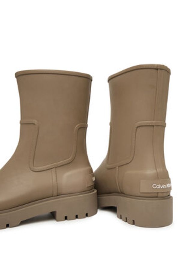 Calvin Klein Jeans Kalosze Mid Rainboot Rubber YW0YW02004 Brązowy. Kolor: brązowy. Materiał: syntetyk