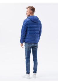 Ombre Clothing - Kurtka męska zimowa pikowana C451 - niebieska - M. Kolor: niebieski. Materiał: nylon, poliester. Sezon: zima #2
