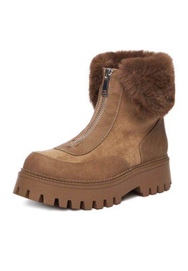 DeeZee Botki 19001-1 Brązowy. Kolor: brązowy. Materiał: materiał, syntetyk