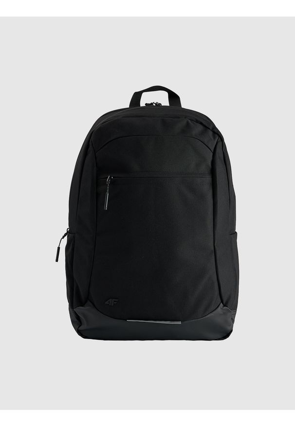 4f - 4F Plecak miejski (20 L) z zapinaną kieszenią na laptop - czarny Uniwersalny. Kolor: czarny. Materiał: syntetyk, tkanina, materiał. Wzór: gładki. Styl: casual, elegancki
