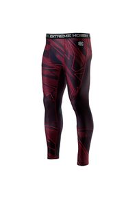 Legginsy sportowe męskie EXTREME HOBBY SHADOW. Kolor: brązowy, wielokolorowy, czerwony. Materiał: poliester, elastan