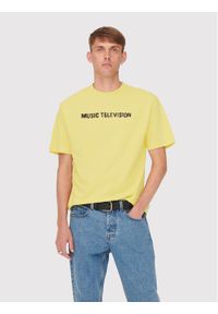 Only & Sons T-Shirt MTV 22022779 Żółty Relaxed Fit. Kolor: żółty. Materiał: bawełna #1