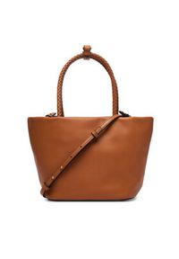 TOMMY HILFIGER - Tommy Hilfiger Torebka Th Marina Bucket Leather AW0AW18739 Brązowy. Kolor: brązowy. Materiał: skórzane #7