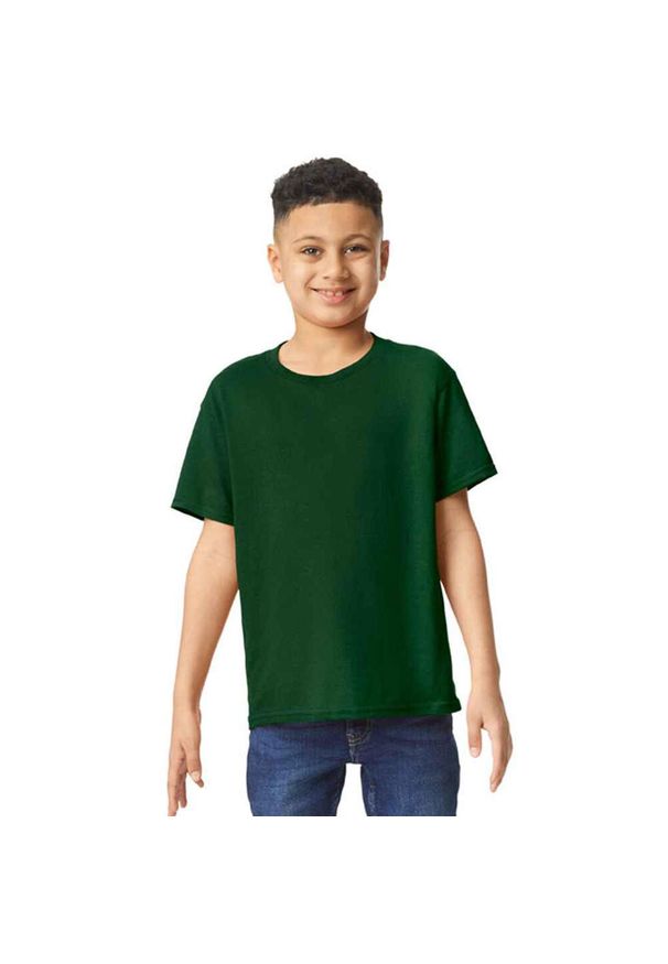 GILDAN - Koszulka Dziecięca Z Grubej Bawełny. Kolor: czerwony, wielokolorowy, zielony. Materiał: bawełna. Sport: turystyka piesza