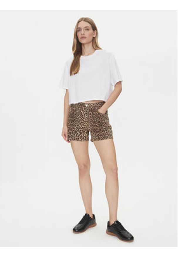 Vero Moda Szorty jeansowe Tess 10329962 Brązowy Regular Fit. Kolor: brązowy. Materiał: bawełna