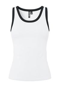 Pieces Top May 17154484 Biały Slim Fit. Kolor: biały. Materiał: bawełna #4