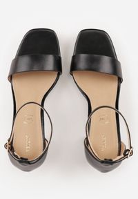 Renee - Czarne Sandały VICES na Słupkowym Obcasie ze Skórzaną Wkładką Azimera. Okazja: na imprezę, na co dzień. Kolor: czarny. Materiał: skóra. Sezon: lato. Obcas: na obcasie. Styl: casual. Wysokość obcasa: średni #6