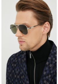 Gucci okulary przeciwsłoneczne męskie kolor srebrny. Kolor: srebrny #1
