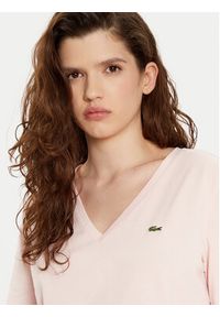 Lacoste T-Shirt TF7300 Różowy Regular Fit. Kolor: różowy. Materiał: bawełna #4