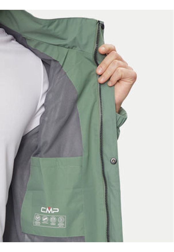 CMP Kurtka przeciwdeszczowa 39X7367 Zielony Regular Fit. Kolor: zielony. Materiał: syntetyk