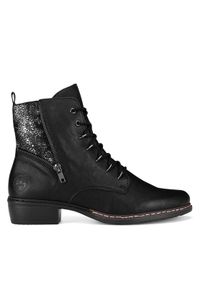 Rieker Botki Y0800-00 Czarny. Kolor: czarny. Materiał: materiał