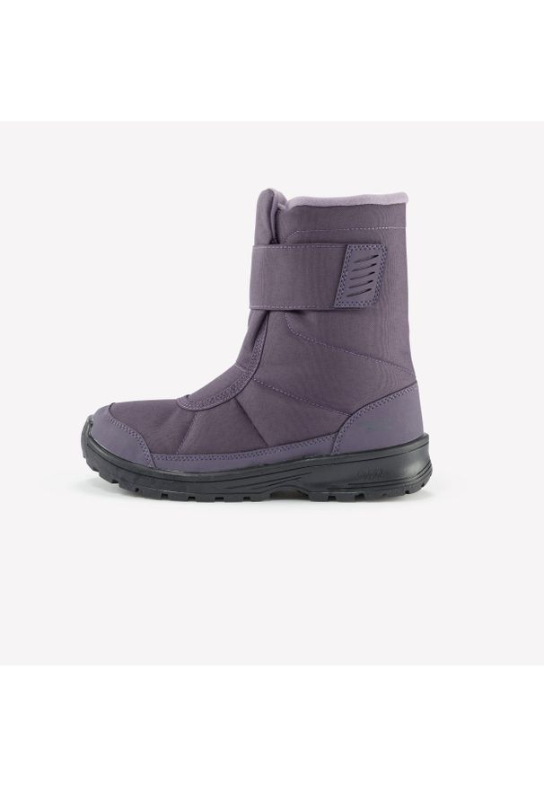 quechua - Buty turystyczne śniegowce dla dzieci Quechua SH100 Warm wodoodporne. Okazja: na spacer, na uczelnię. Zapięcie: rzepy. Kolor: fioletowy. Materiał: materiał. Sezon: zima. Sport: narciarstwo, turystyka piesza