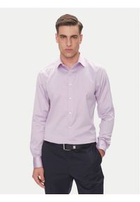 Calvin Klein Koszula LV019EU035 Różowy Slim Fit. Kolor: różowy. Materiał: bawełna