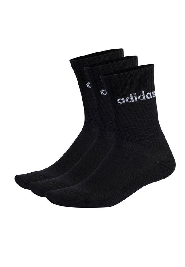 Adidas - adidas Skarpety wysokie unisex Linear Crew Cushioned Socks 3 Pairs IC1301 Czarny. Kolor: czarny