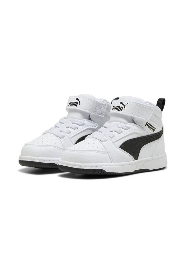Puma - Buty do chodzenia dla dzieci PUMA Rebound V6 Mid. Kolor: czarny, biały, wielokolorowy. Sport: turystyka piesza