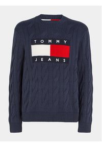 Tommy Jeans Sweter Flag DM0DM17762 Granatowy Relaxed Fit. Kolor: niebieski. Materiał: syntetyk #4