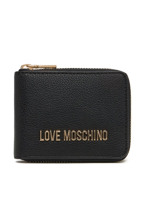 Love Moschino - LOVE MOSCHINO Mały Portfel Damski JC5639PP1NLD0000 Czarny. Kolor: czarny. Materiał: skóra