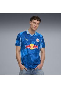 Puma - Męska koszulka KIDSUPER × FC RED BULL SALZBURG PUMA. Kolor: niebieski, wielokolorowy, żółty. Sport: piłka nożna