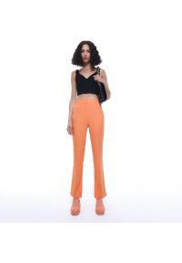 Reserved - Spodnie z wiskozą - Pomarańczowy. Kolor: pomarańczowy. Materiał: wiskoza #1
