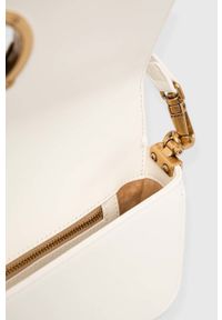 Pinko torebka skórzana kolor biały. Kolor: biały. Materiał: skórzane. Rodzaj torebki: na ramię #4