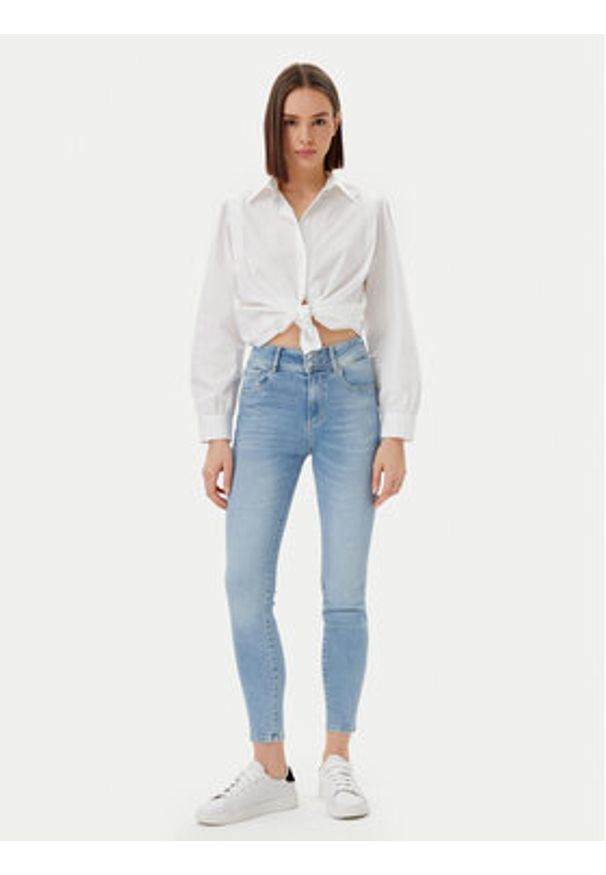 Guess Jeansy W5GA34 D5PY2 Niebieski Skinny Fit. Kolor: niebieski