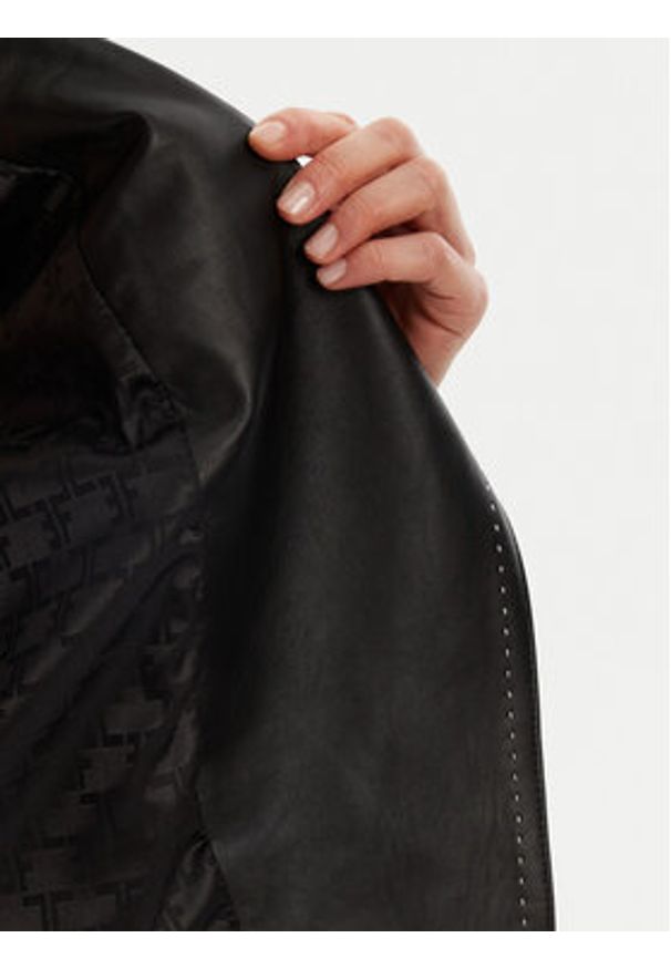 Elisabetta Franchi Kurtka skórzana GD-47Z-51E2-V1200 Czarny Regular Fit. Kolor: czarny. Materiał: skóra