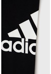 Adidas - adidas Legginsy dziecięce GN4081 kolor czarny z nadrukiem. Kolor: czarny. Materiał: dzianina. Wzór: nadruk #2
