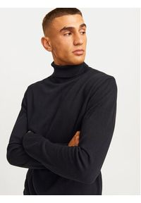Jack & Jones Golf Basic 12258051 Czarny Regular Fit. Typ kołnierza: golf. Kolor: czarny. Materiał: bawełna