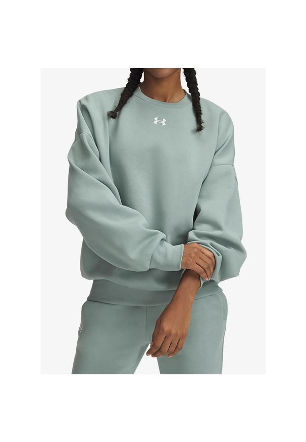 Bluza damska Under Armour UA Rival Fleece Oversized Crew. Kolor: zielony