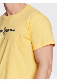 Pepe Jeans T-Shirt Eggo PM508208 Żółty Regular Fit. Kolor: żółty. Materiał: bawełna