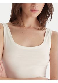 Hunkemöller Top Singlet 302723 Biały Slim Fit. Kolor: biały. Materiał: bawełna #5