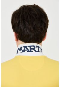 La Martina - LA MARTINA Żółte męskie polo z dużym logo, Rozmiar L. Typ kołnierza: polo. Kolor: żółty #9