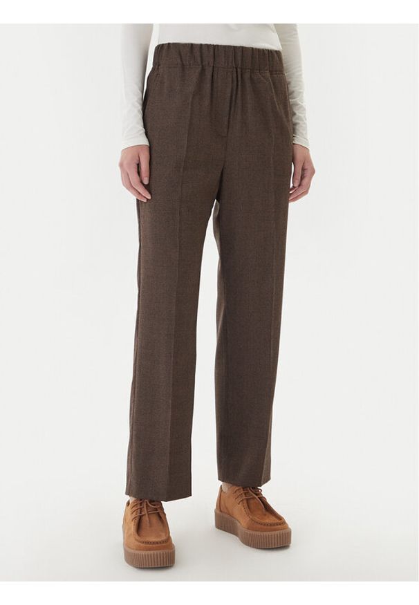 Weekend Max Mara Spodnie materiałowe Hataley 2525136022 Brązowy Regular Fit. Kolor: brązowy. Materiał: wełna