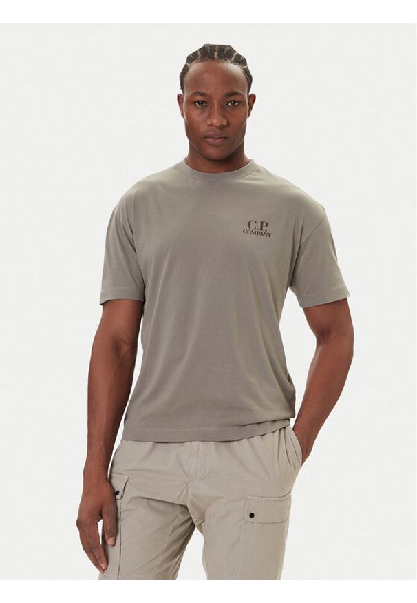 C.P. Company T-Shirt 19CMTS103A005100W Khaki Regular Fit. Kolor: brązowy. Materiał: bawełna