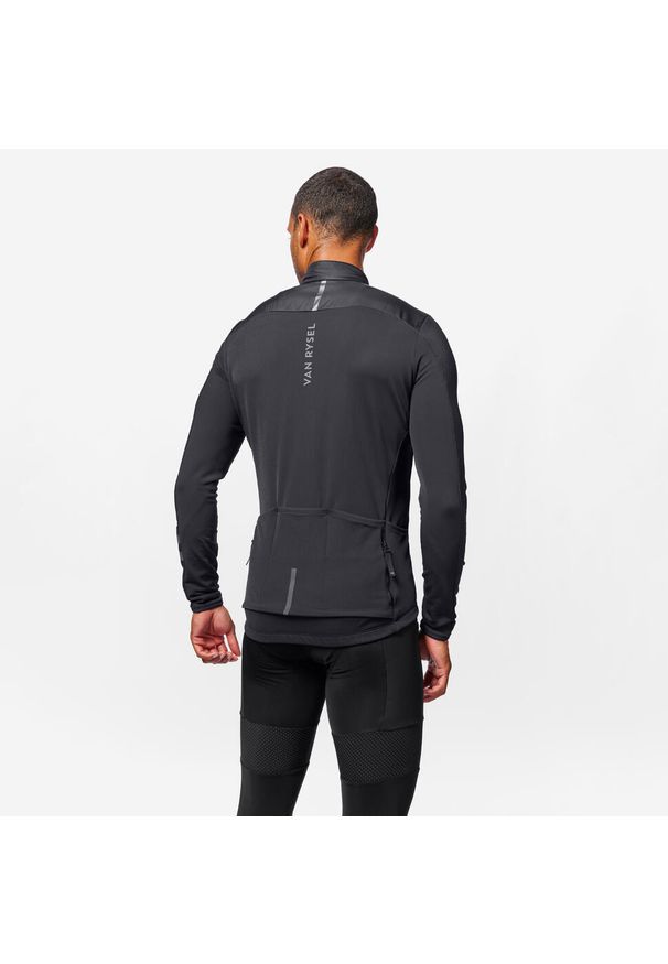 VAN RYSEL - Koszulka rowerowa szosowa Van Rysel EDR długi rękaw. Kolor: czarny. Materiał: materiał, polar. Długość rękawa: długi rękaw. Długość: długie. Sezon: zima. Sport: kolarstwo, wspinaczka