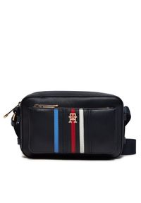 TOMMY HILFIGER - Tommy Hilfiger Torebka Iconic Tommy Camera Bag Corp AW0AW16106 Granatowy. Kolor: niebieski. Materiał: skórzane #1