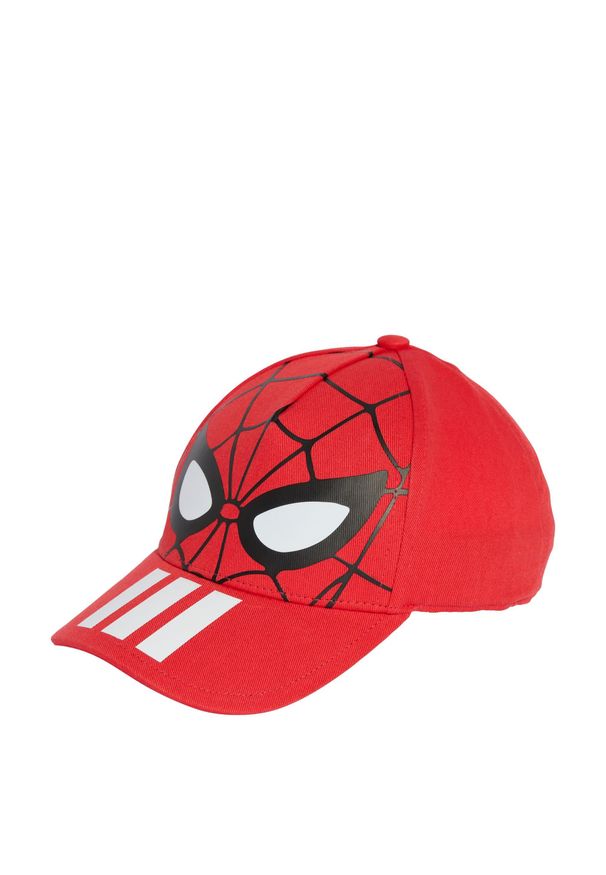 Adidas - Czapka dziecięca adidas Marvel Spider Man. Kolor: czerwony. Wzór: motyw z bajki. Styl: młodzieżowy