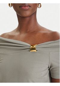 Guess Bluzka W6GP12 K2935 Khaki Regular Fit. Kolor: brązowy #2