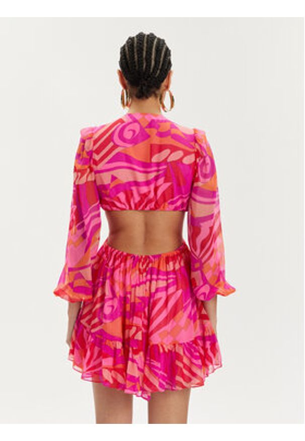 Nissa Sukienka letnia RC14805 Różowy Regular Fit. Kolor: różowy. Materiał: jedwab. Sezon: lato