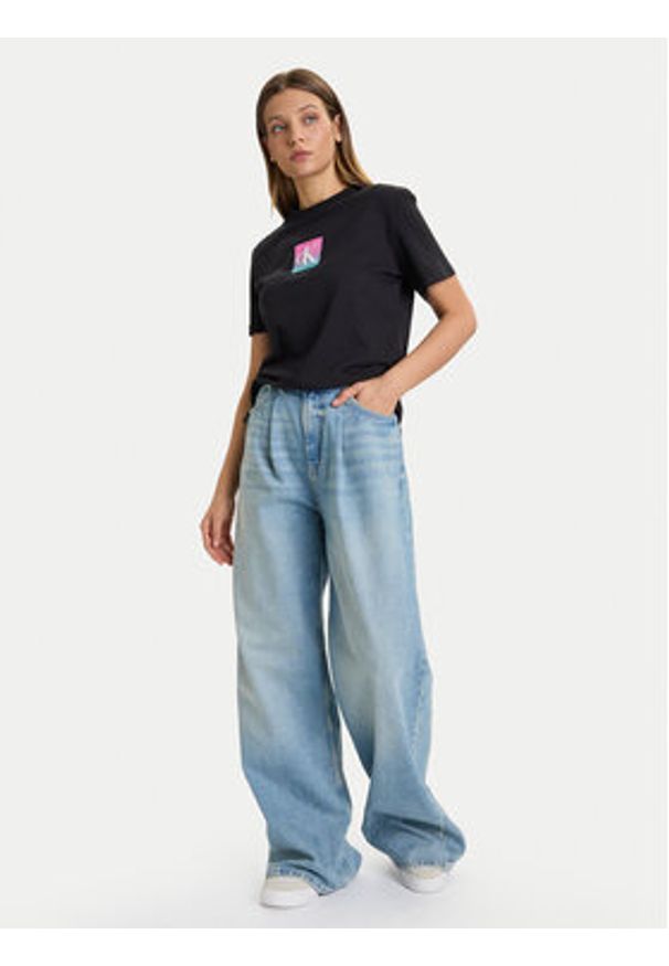 Calvin Klein Jeans T-Shirt Classic Monogram LV047D874G Czarny Regular Fit. Kolor: czarny. Materiał: bawełna