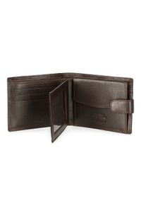 Wittchen - Męski portfel skórzany z przezroczystym panelem brązowy. Kolor: brązowy. Materiał: skóra #2